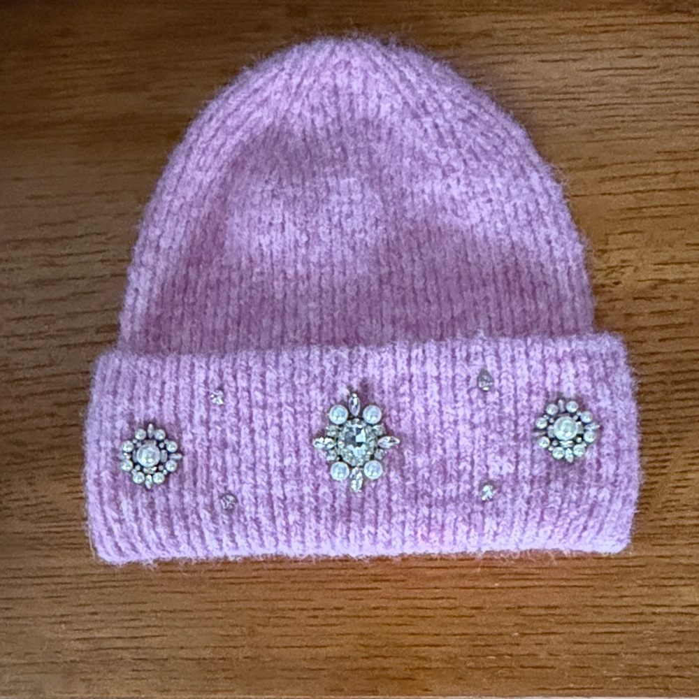 Pink Rose beanie with Sparkling Accents